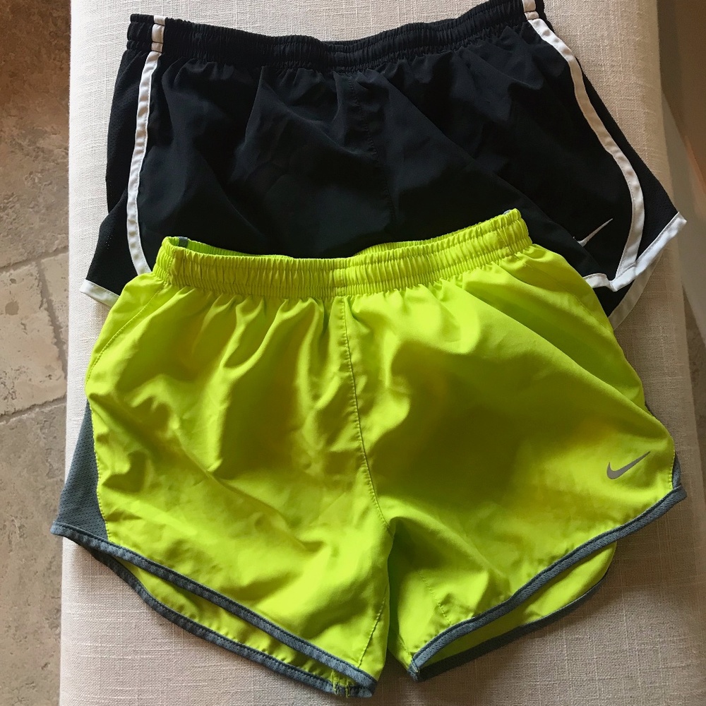 2 Pairs of Nike Tempo Dri Fit Shorts Girls Size M
